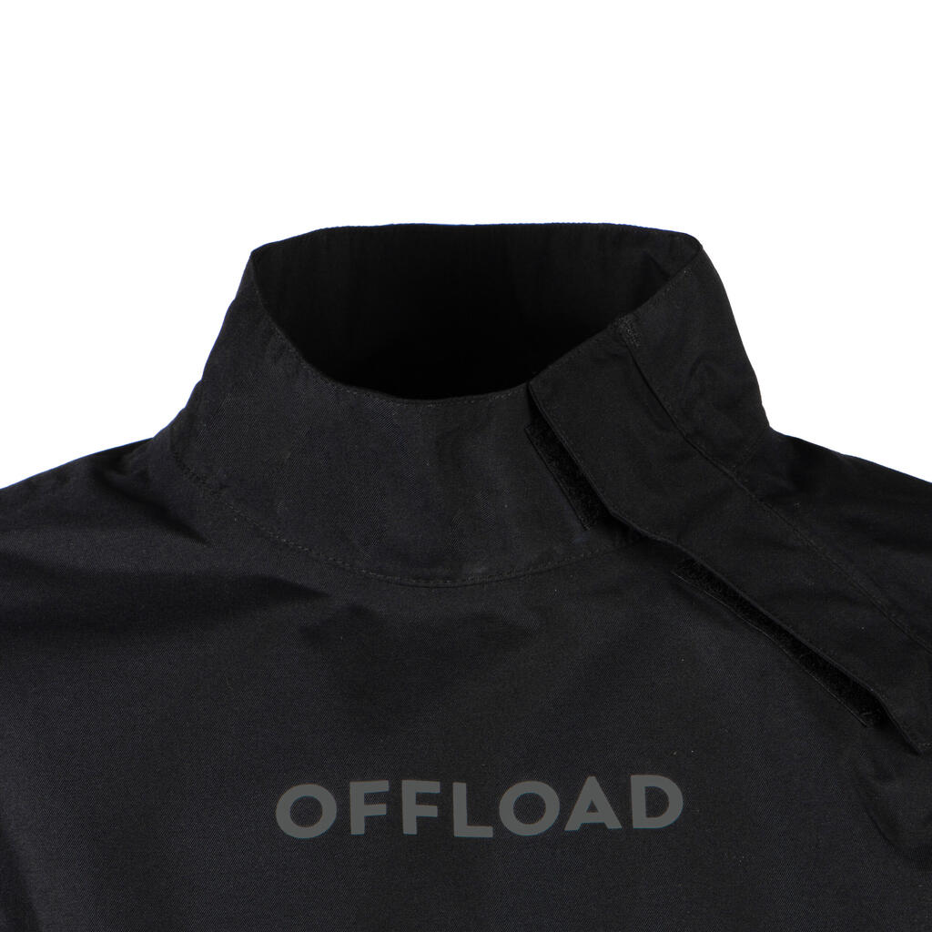 Kids' Rugby Windproof Waterproof Smock Top R500 - Black