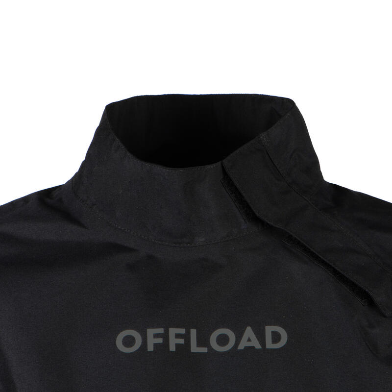 Kids' Rugby Windproof Waterproof Smock Top R500 Black Decathlon