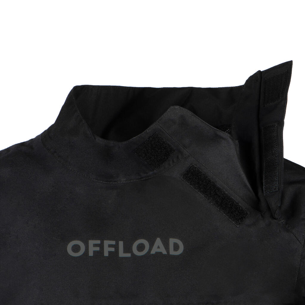 Kids' Rugby Windproof Waterproof Smock Top R500 - Black