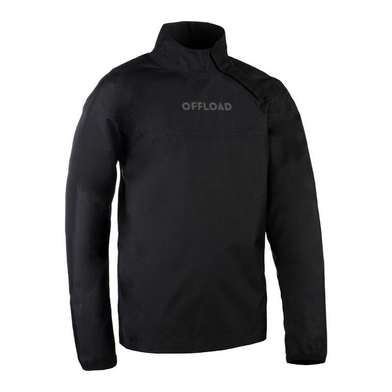 Cortaviento de lluvia impermeable rugby Niño - R500 negro