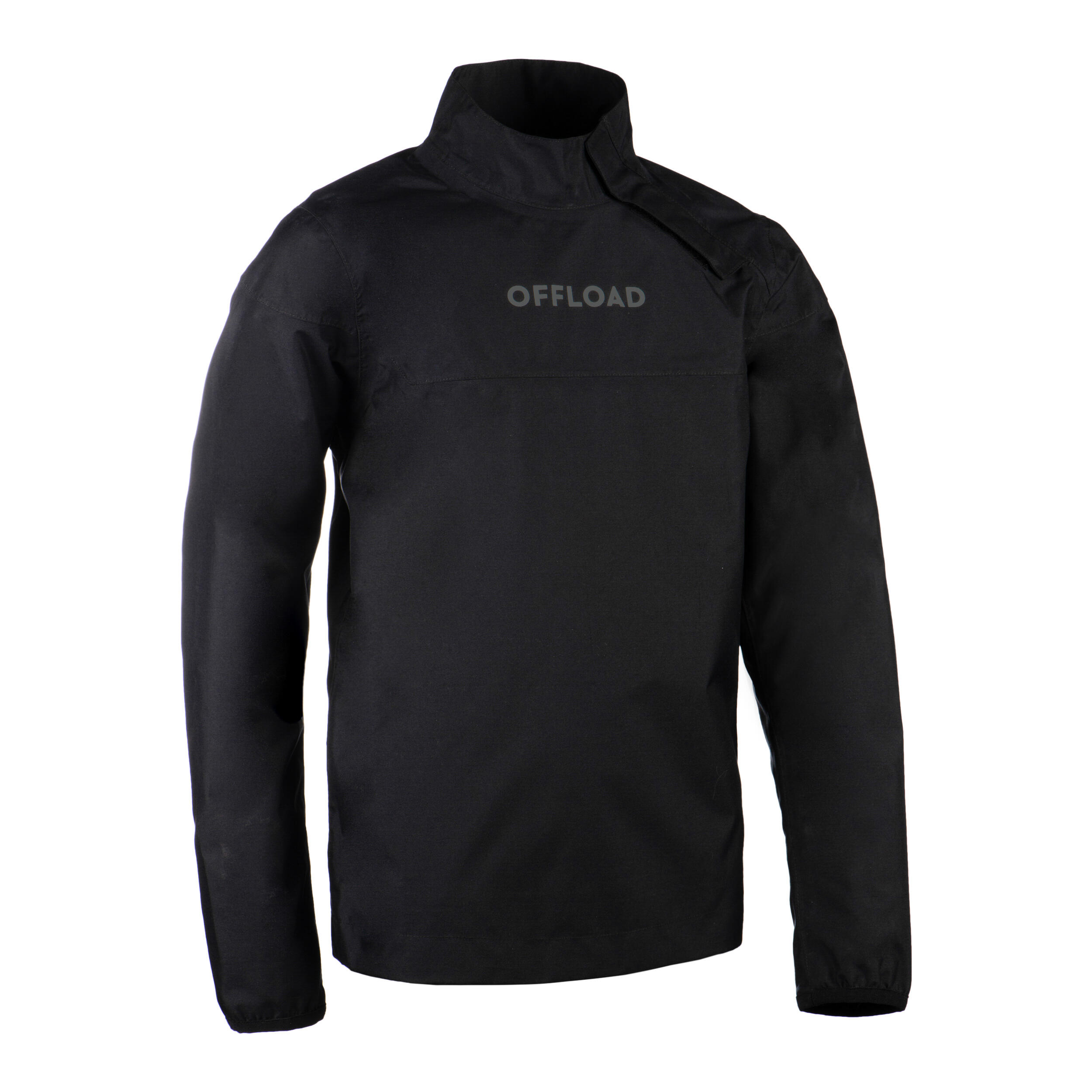 Children's waterproof rugby windbreaker - R500 black