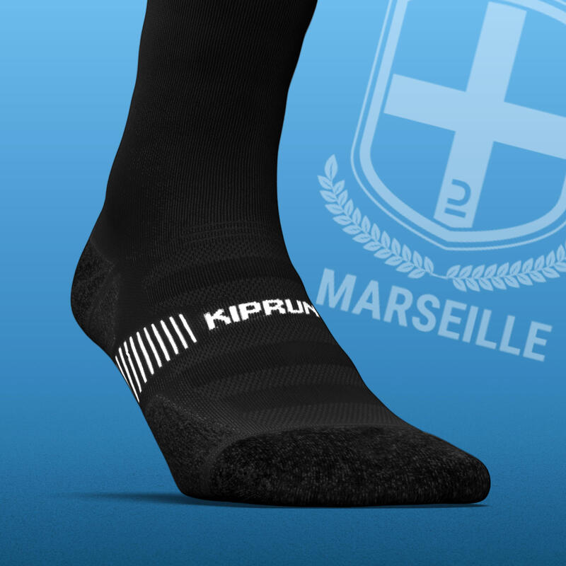 CHAUSSETTES DE RUNNING RUN900 EPAISSES MI-MOLLET EDITION LIMITEE MARSEILLE