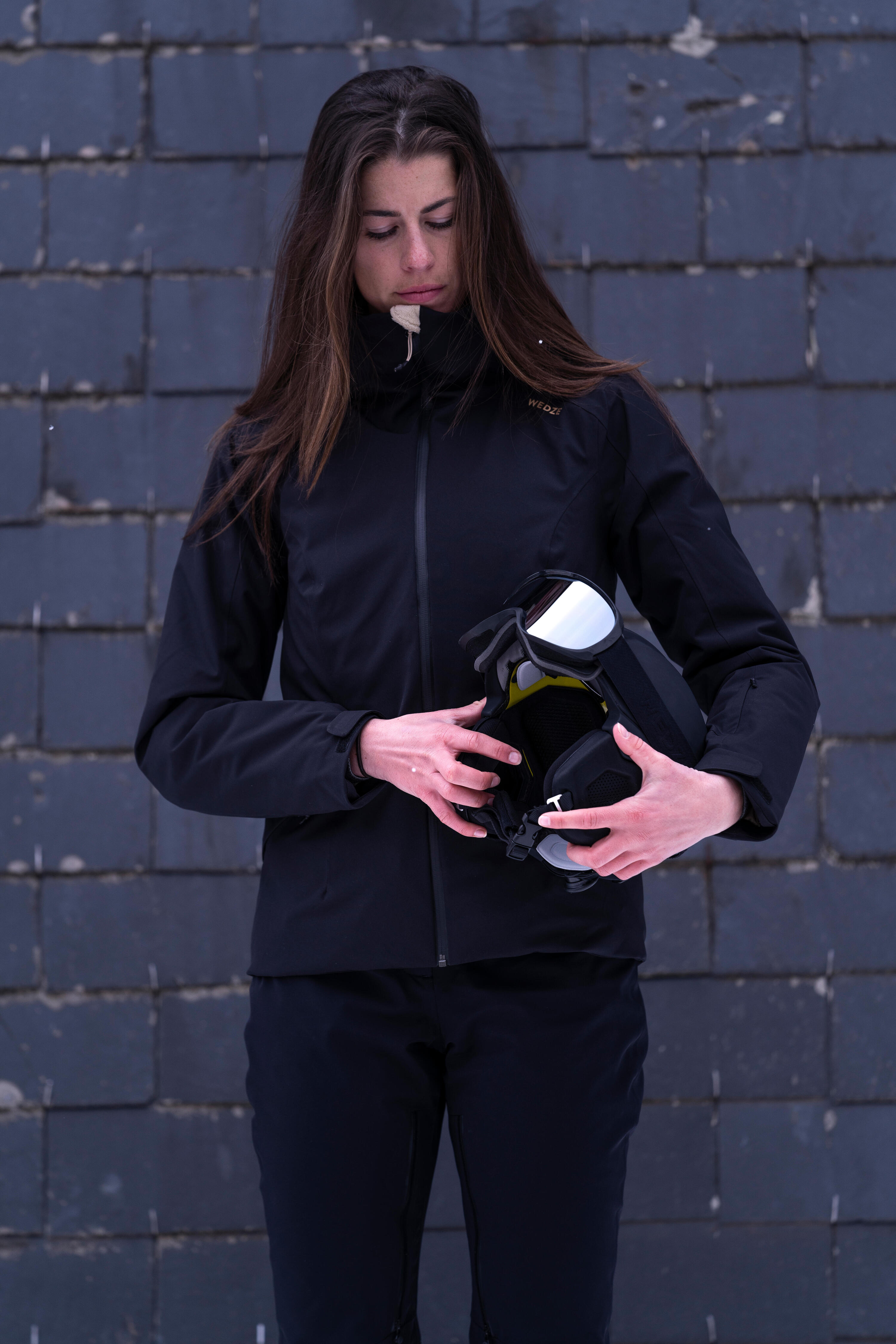 Manteau de ski chaude femme – 500 noir 16/16