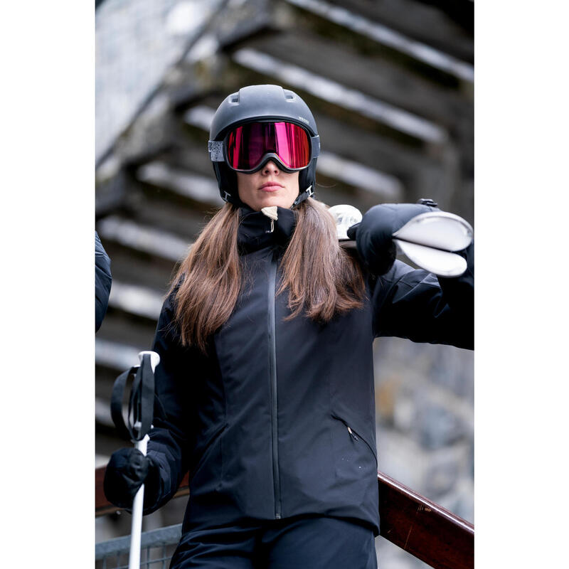 VESTE CHAUDE DE SKI FEMME - 500 - NOIRE