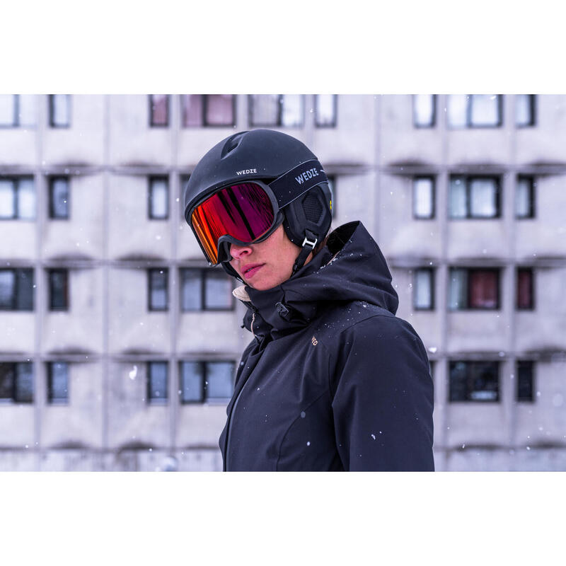 Chaqueta de esquí y nieve impermeable Mujer Wedze Ski-P 500 negro