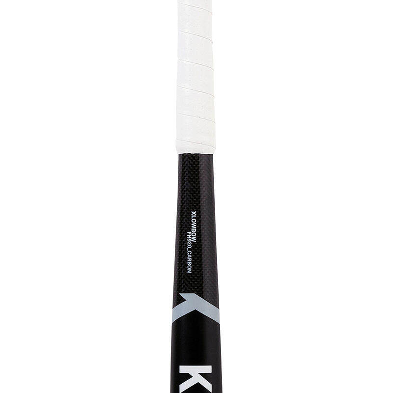 Hockeystick voor junioren extra low bow 20% carbon FH920 zwart/grijs