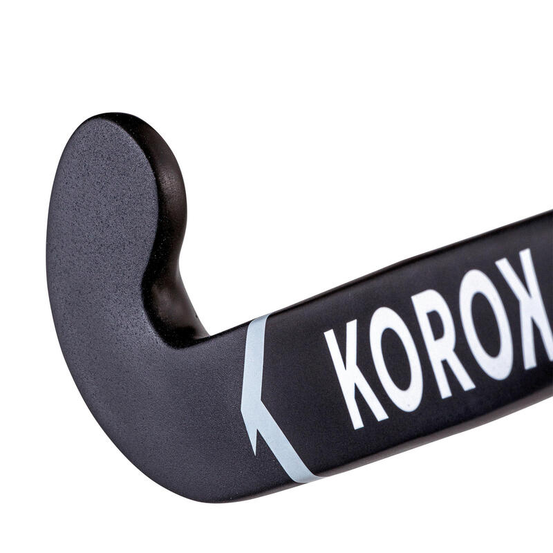 Hockeystick voor junioren extra low bow 20% carbon FH920 zwart/grijs