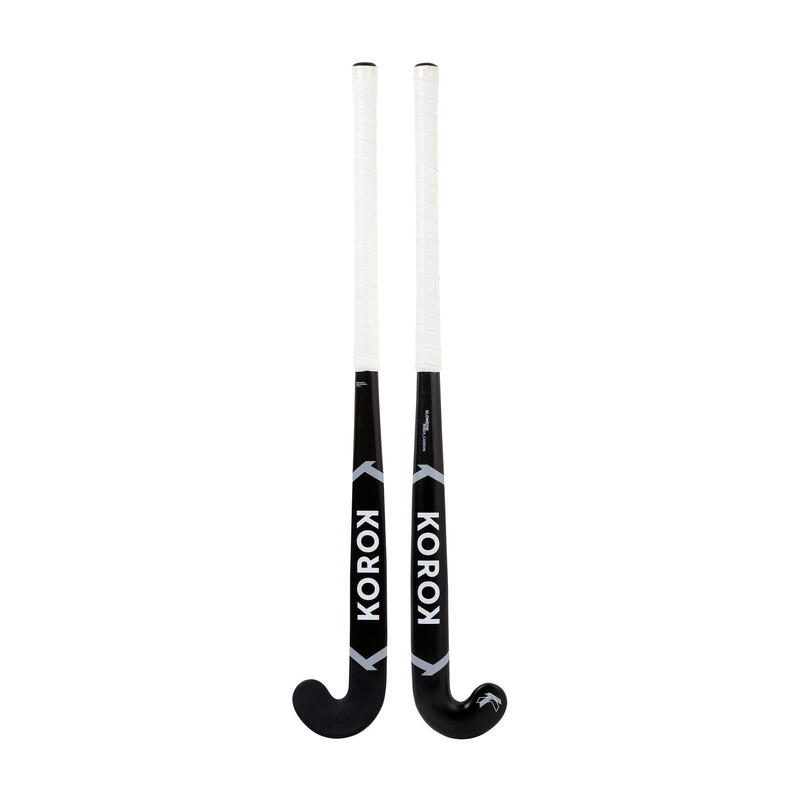 Stick de hockey ado 20% carbone KOROK extra low bow FH920 noir gris