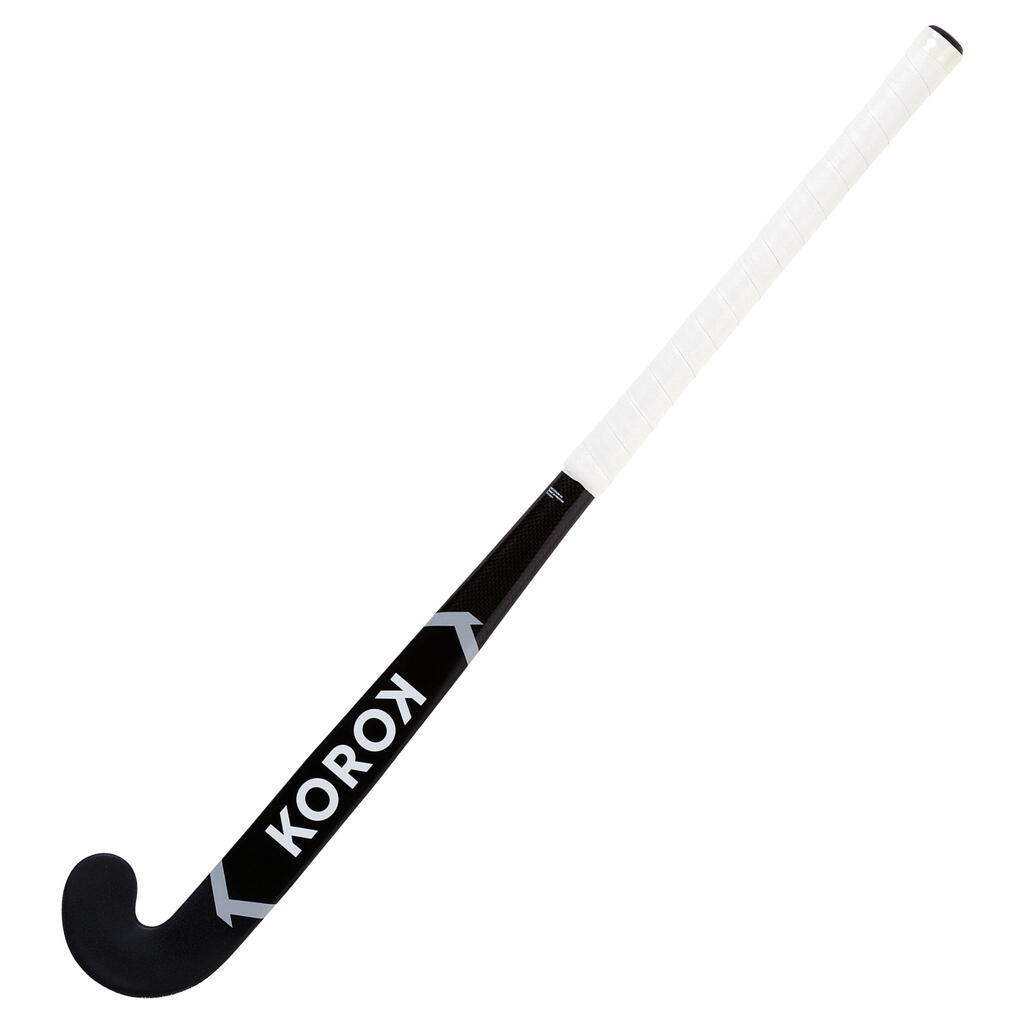 Feldhockeyschläger FH920 20% Carbon Korok Extra LowBow Jugendliche schwarz/grau