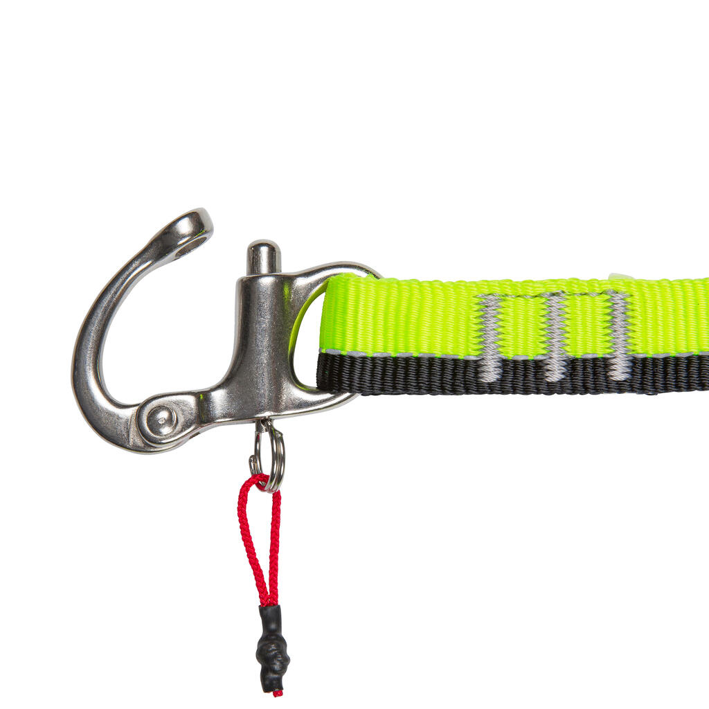 Sicherheitsgurt Lifeline Segeln  Ein-Hand-Karabiner 2 m neongelb/schwarz