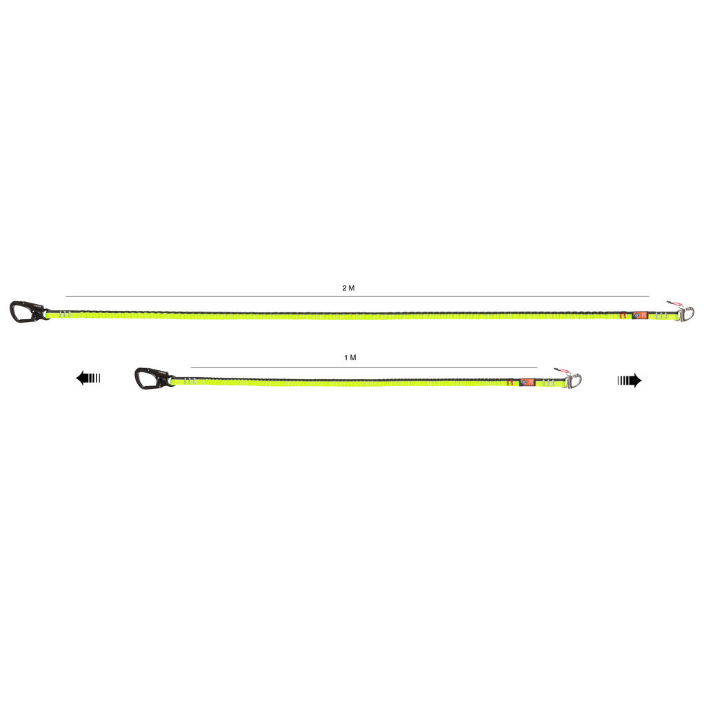 Sailing Elastic Tether 2 metres - Neon Yellow / Black