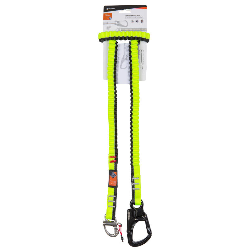 Yelkenli Elastik Lanyard 2 Metre - Siyah / Neon Sarı