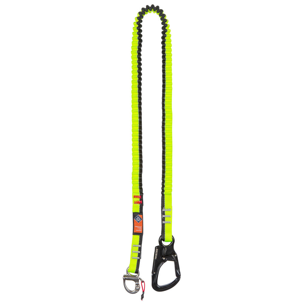 Sicherheitsgurt Lifeline Segeln  Ein-Hand-Karabiner 2 m neongelb/schwarz