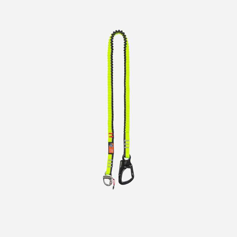 Sicherheitsgurt Lifeline Segeln Ein-Hand-Karabiner 2 m neongelb/schwarz