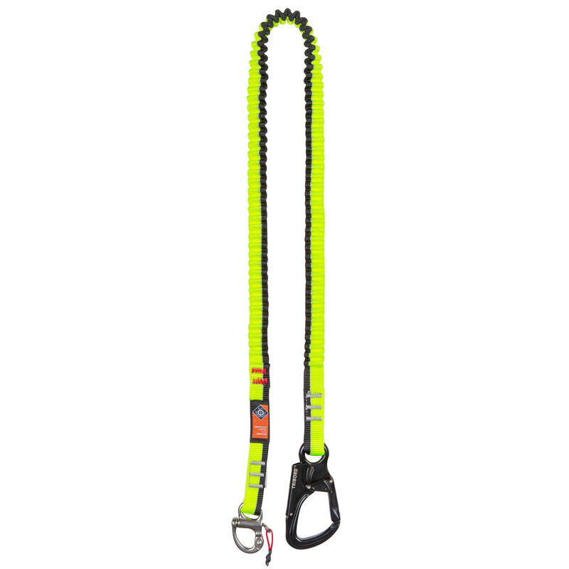 Sicherheitsgurt Lifeline Segeln Ein-Hand-Karabiner 2 m neongelb/schwarz