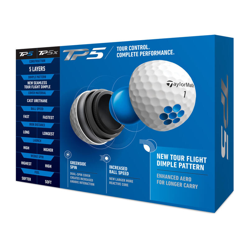 Balles golf x12 - TAYLORMADE TP5 blanc