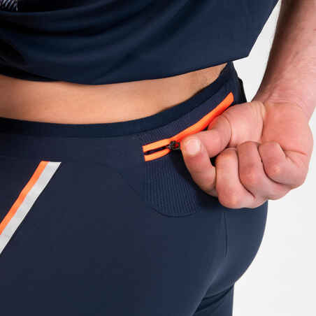 MEN'S TIGHT SHORTS - BLUE AND ORANGE