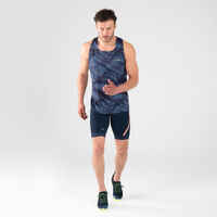 MEN'S TIGHT SHORTS - BLUE AND ORANGE