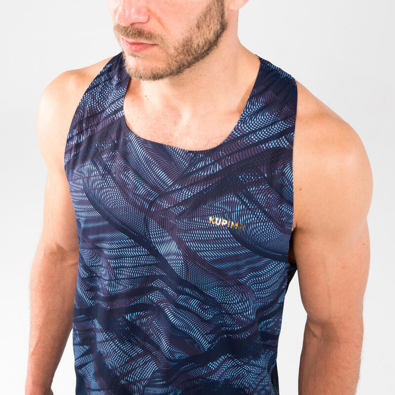 Camiseta Sin Mangas Atletismo Hombre Azul