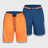 Men Reversible Basketball Shorts SH500R Orange Navy