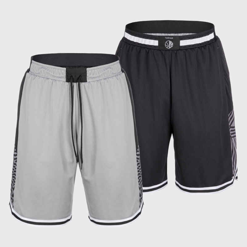 Basketballshorts wendbar SH500R Herren grau/schwarz Basketballshorts wendbar SH500R Herren grau/schwarz