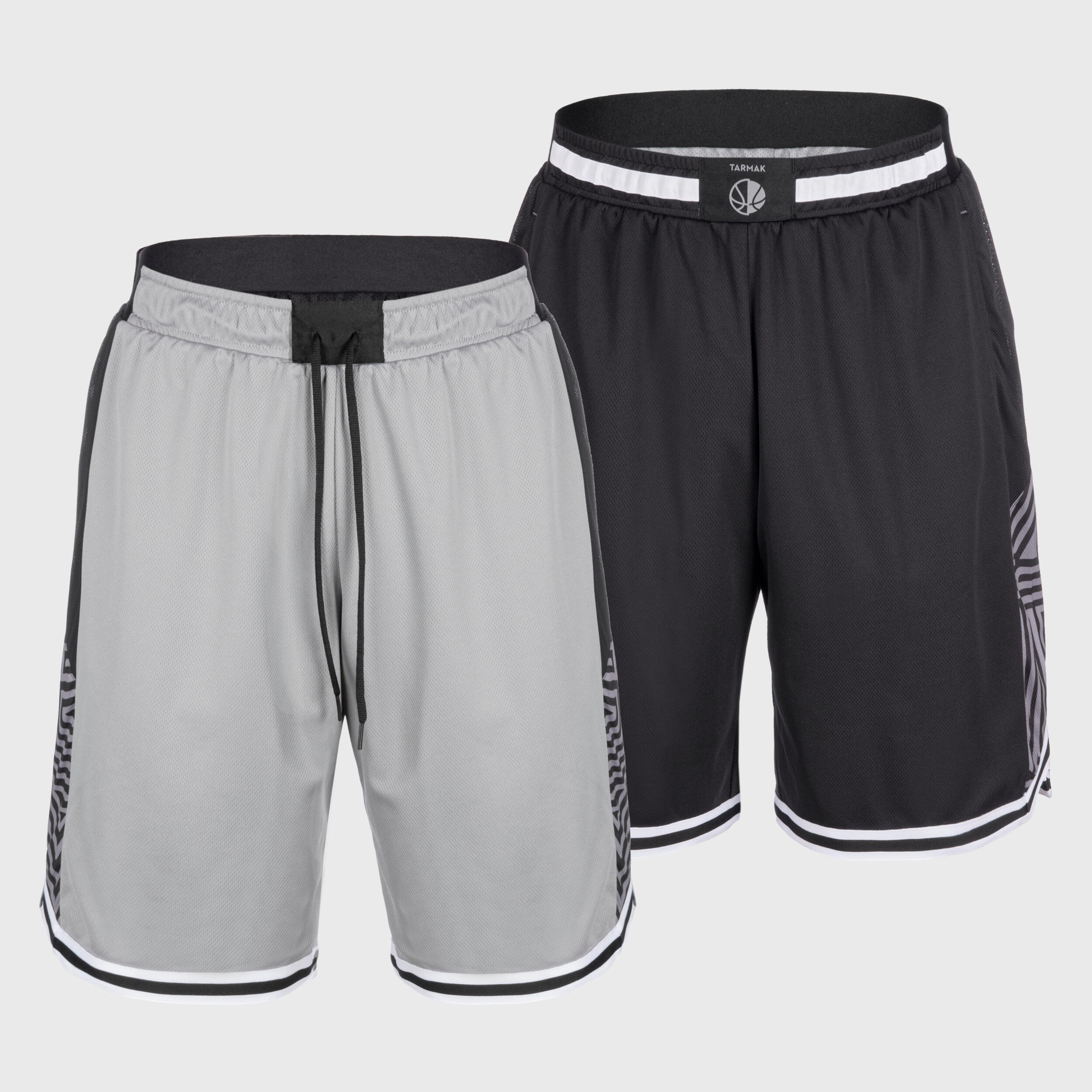 TARMAK Pantaloncini basket unisex SH 500R reversibili grigio-nero