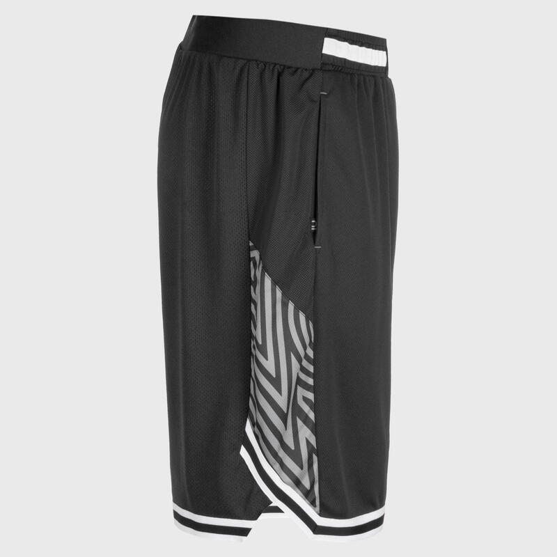 男款雙面籃球短褲SH500R - 灰黑配色