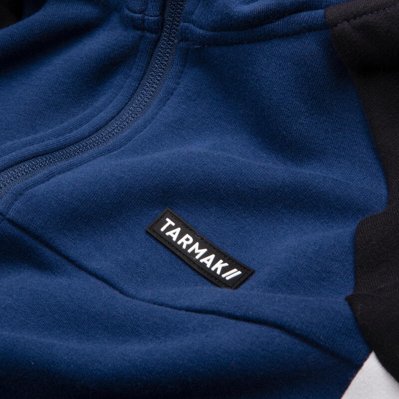 兒童款籃球外套J500 - 海軍藍配黑色
