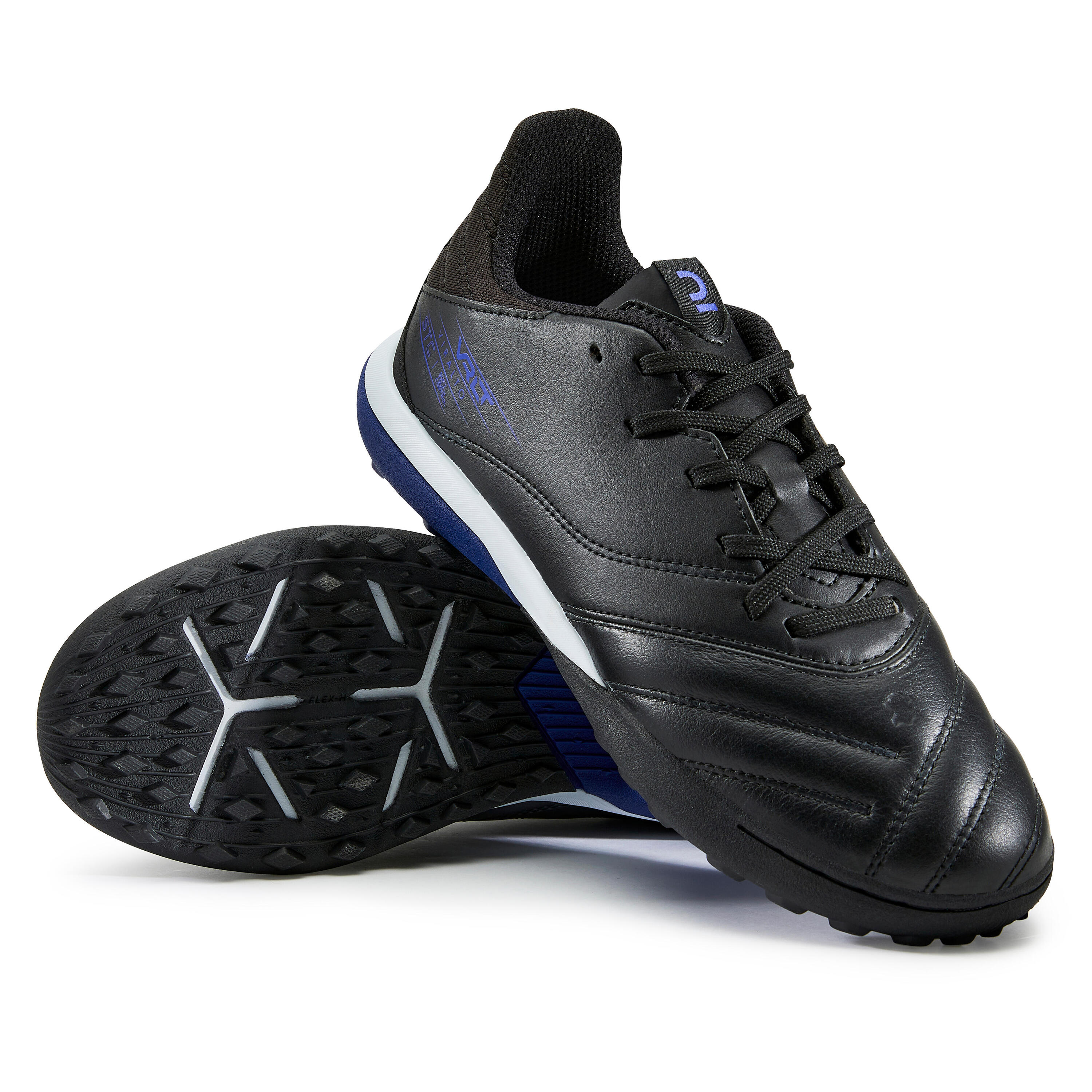 Scarpe calcetto bambino VIRALTO II TF cuoio nero-blu 2/8