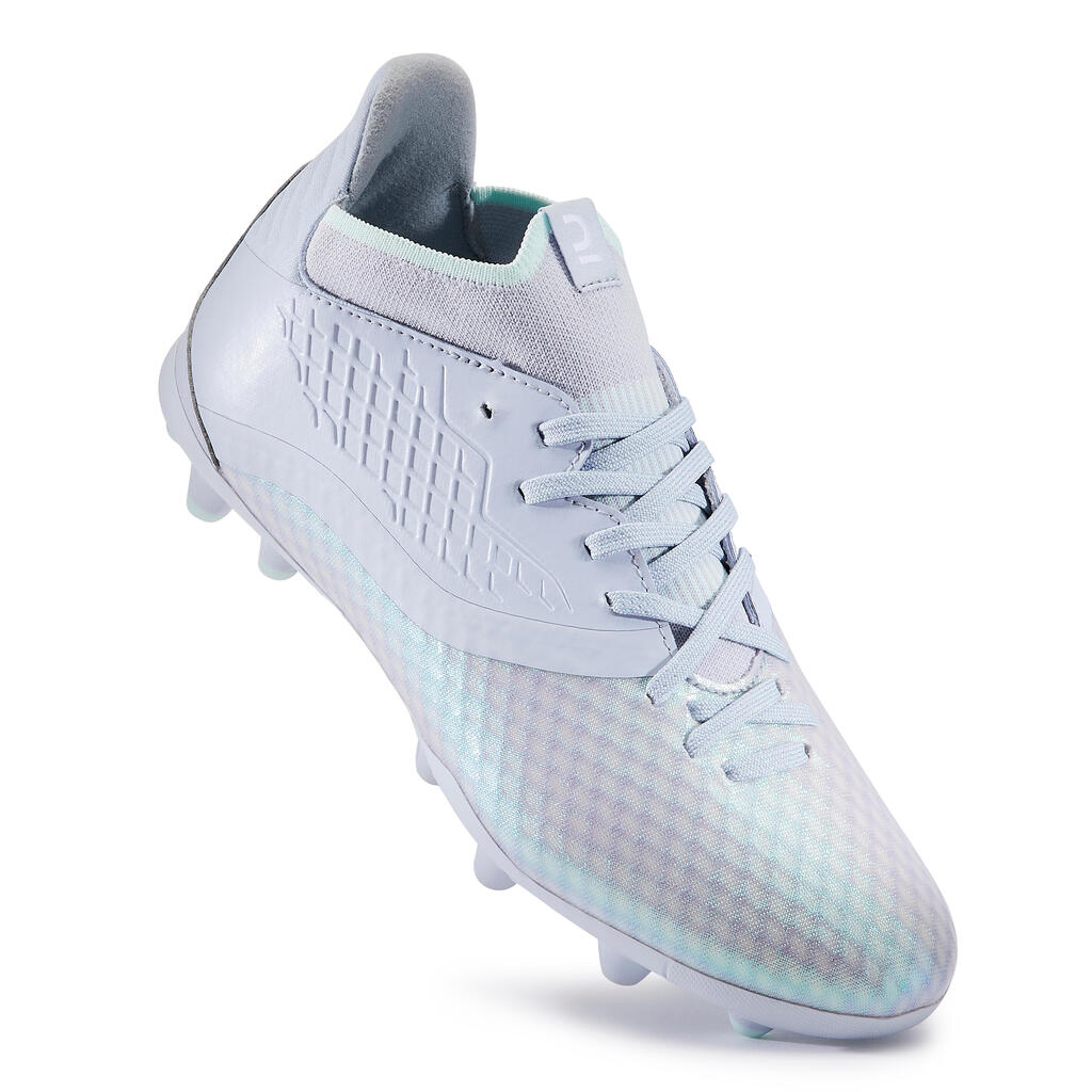 Guayos de fútbol para mujer Kipsta Viralto+ III MG bota alta grises