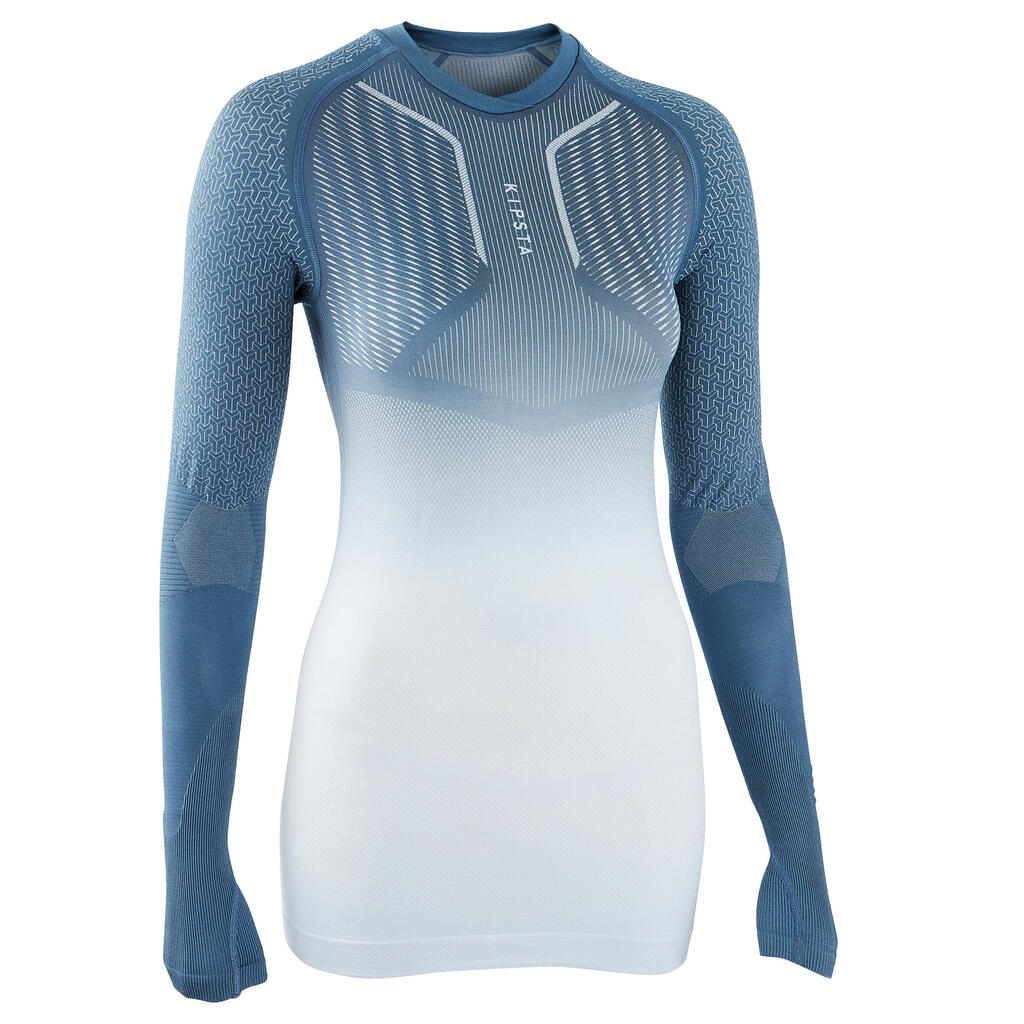 Funktionsshirt langarm Keepdry 500 Damen/Herren blau/rosa