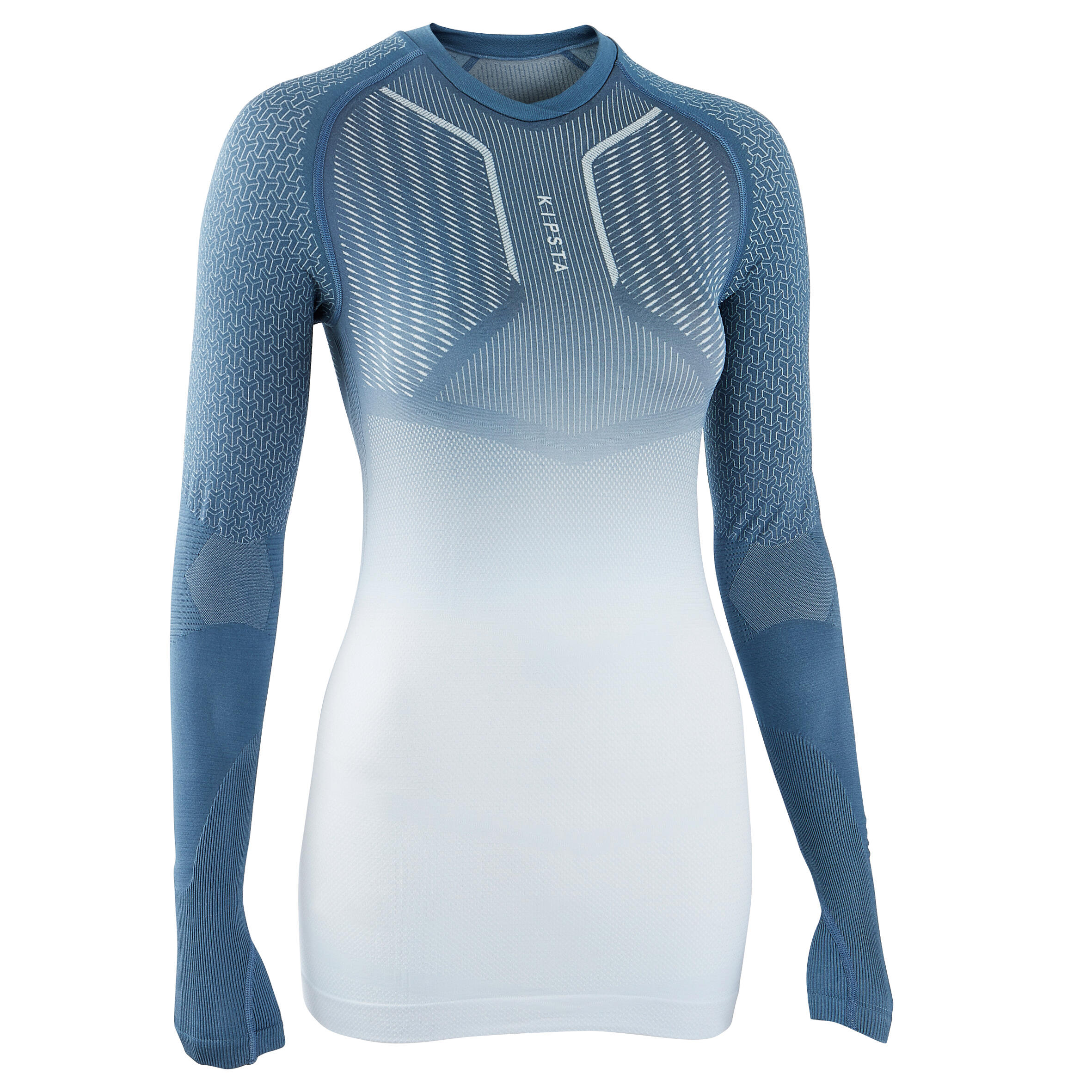 Adult breathable football base layer, grey and white 3/9