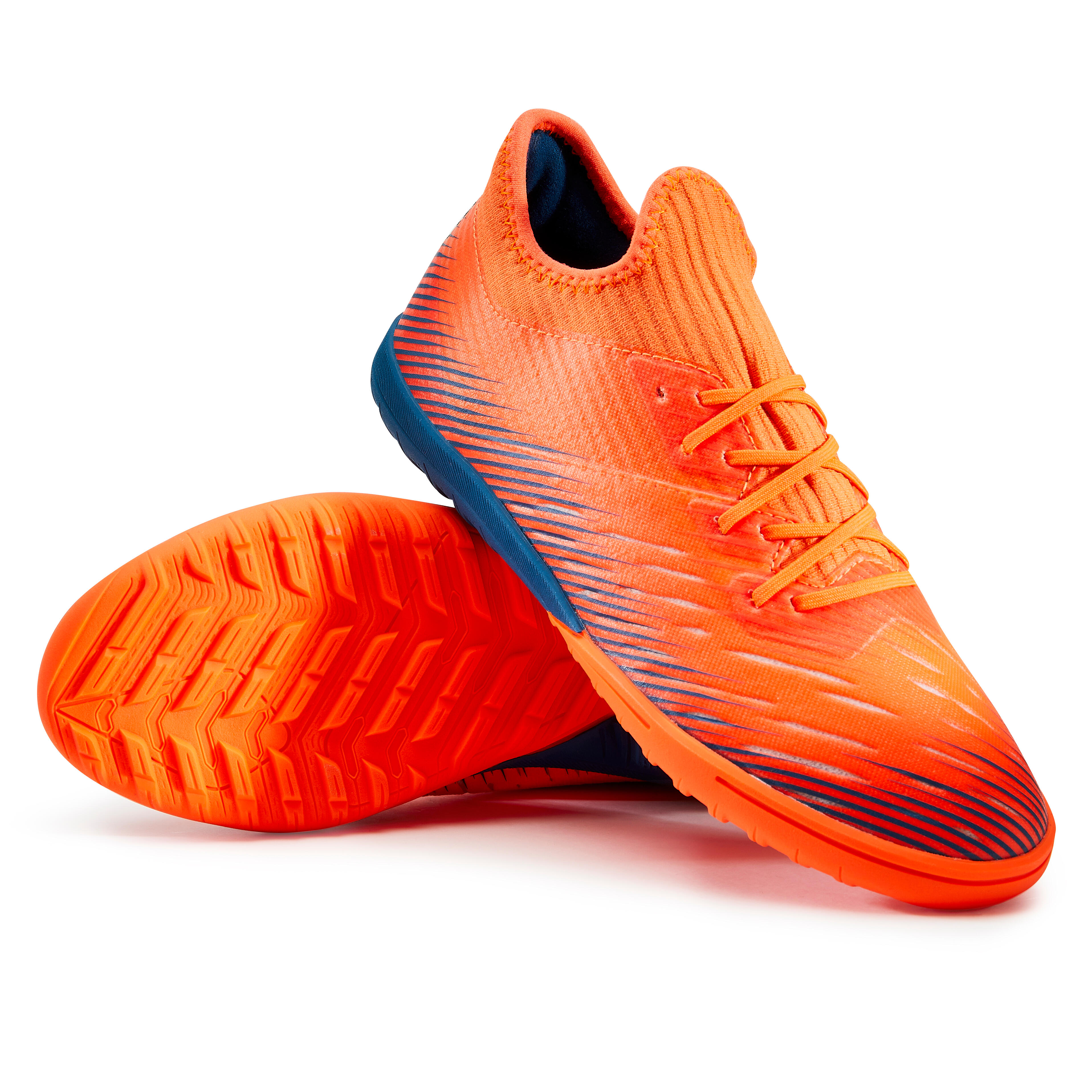 orange and green football boots