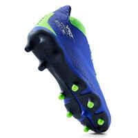 Kids' Lace-Up Football Boots Viralto III FG - Blue/Neon Green