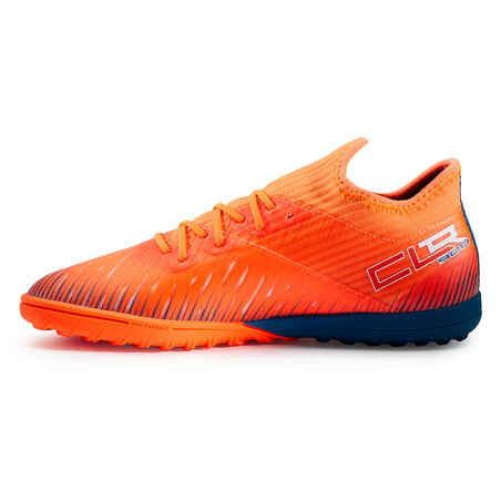 Kids' Lace-Up Football Boots CLR Turf TF - Orange