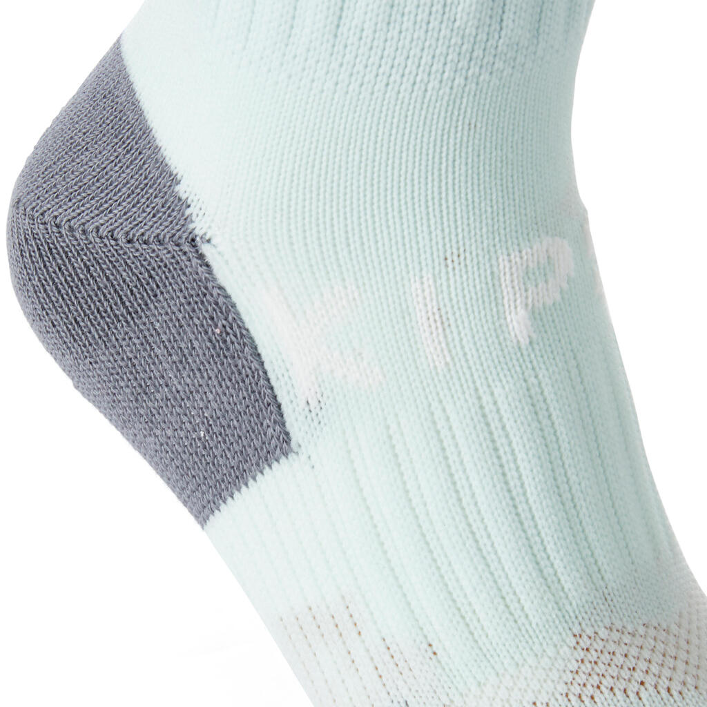 Dámske futbalové ponožky FSK500 sivo-zelené