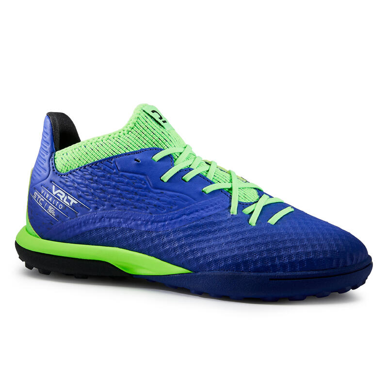 Kids' Dry Pitch Football Boots Viralto III FG - Blue and Neon Green