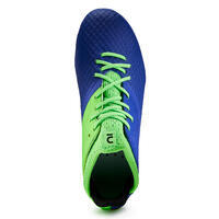 CHAUSSURES DE FOOTBALL ENFANT A LACETS VIRALTO III FG BLEU ET VERT FLUO