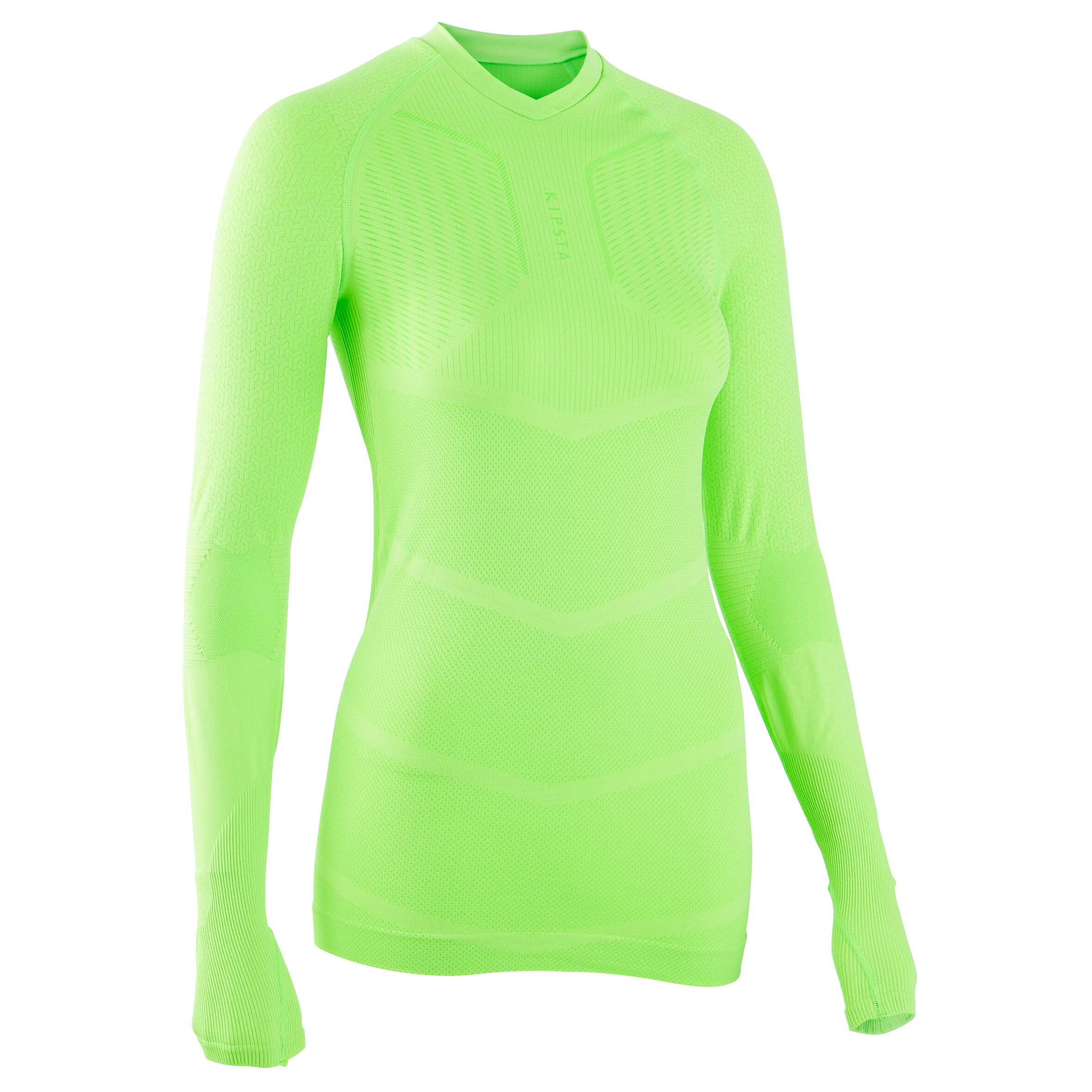Adult breathable football base layer, lime 3/8