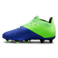 Kids' Lace-Up Football Boots Viralto III FG - Blue/Neon Green