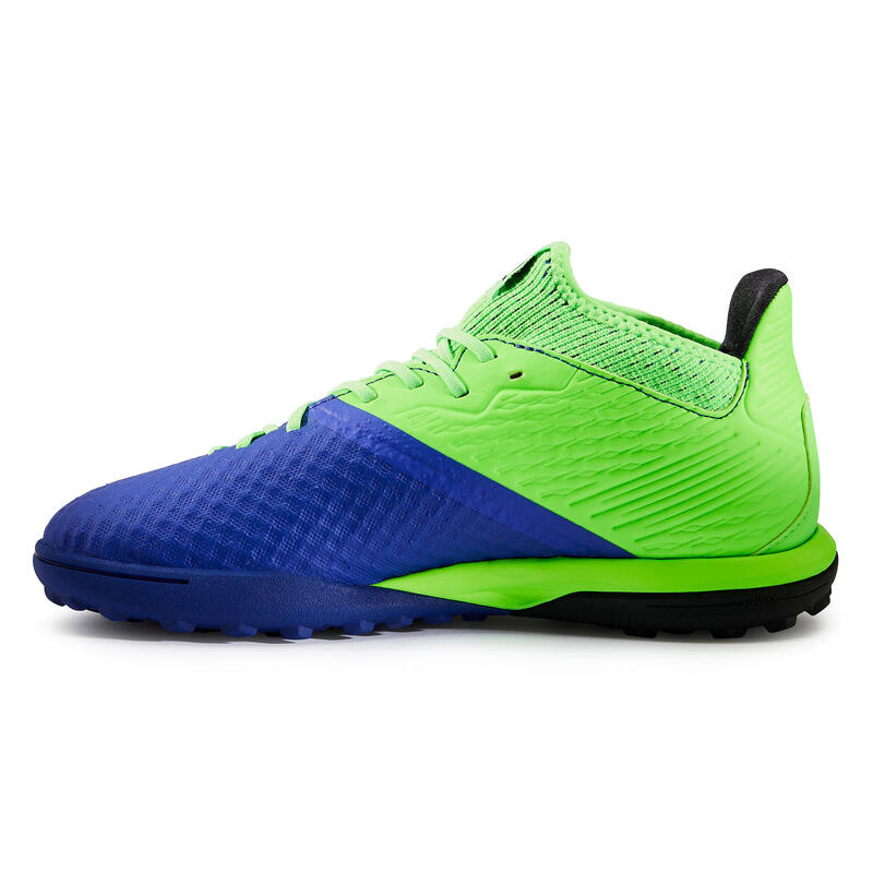 Kids' Dry Pitch Football Boots Viralto III FG - Blue and Neon Green