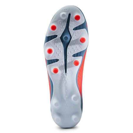 Kids' Lace-Up Football Boots Viralto III FG - Red/Grey