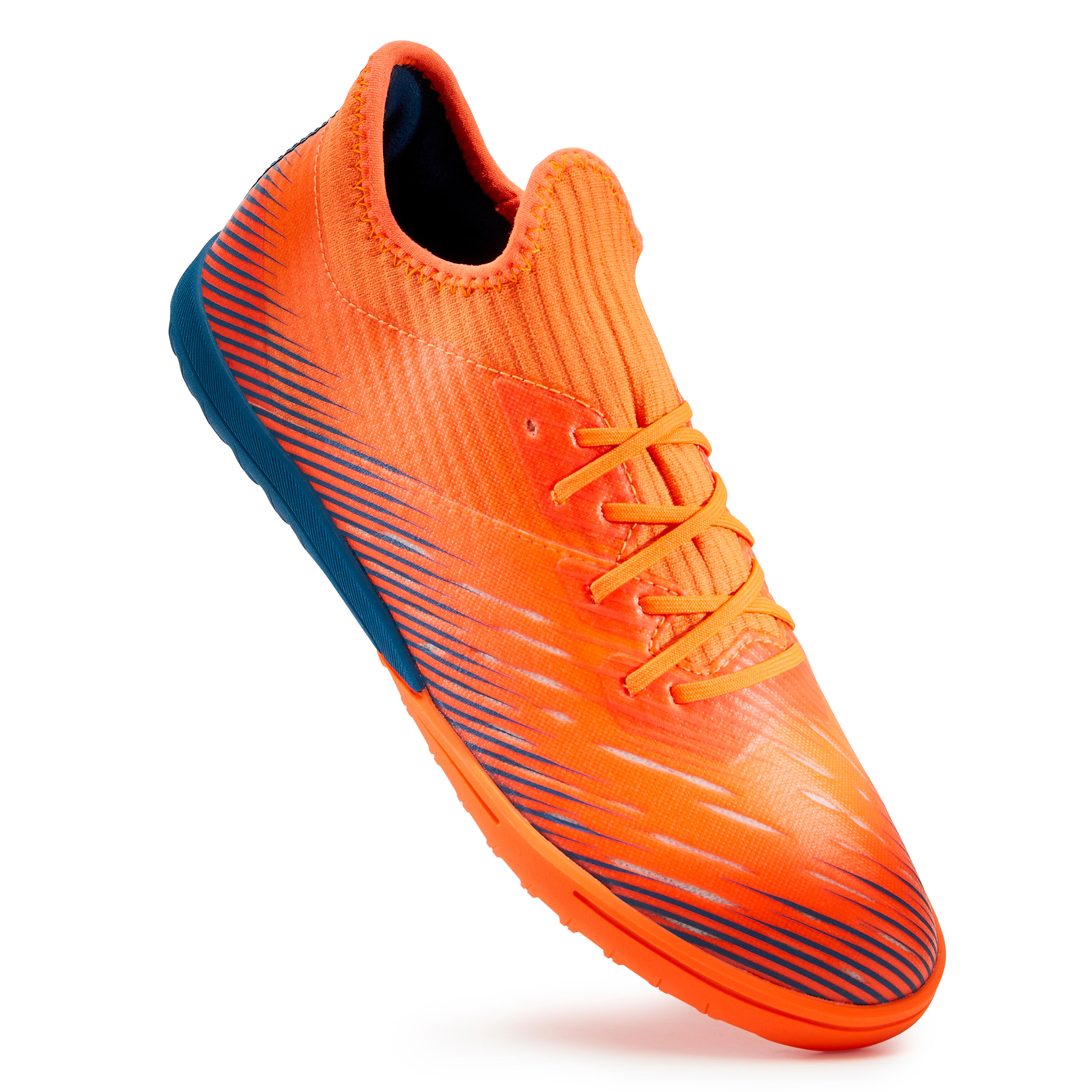 CHILDREN'S LACE-UP SOCCER BOOTS CLR TURF TF ORANGE