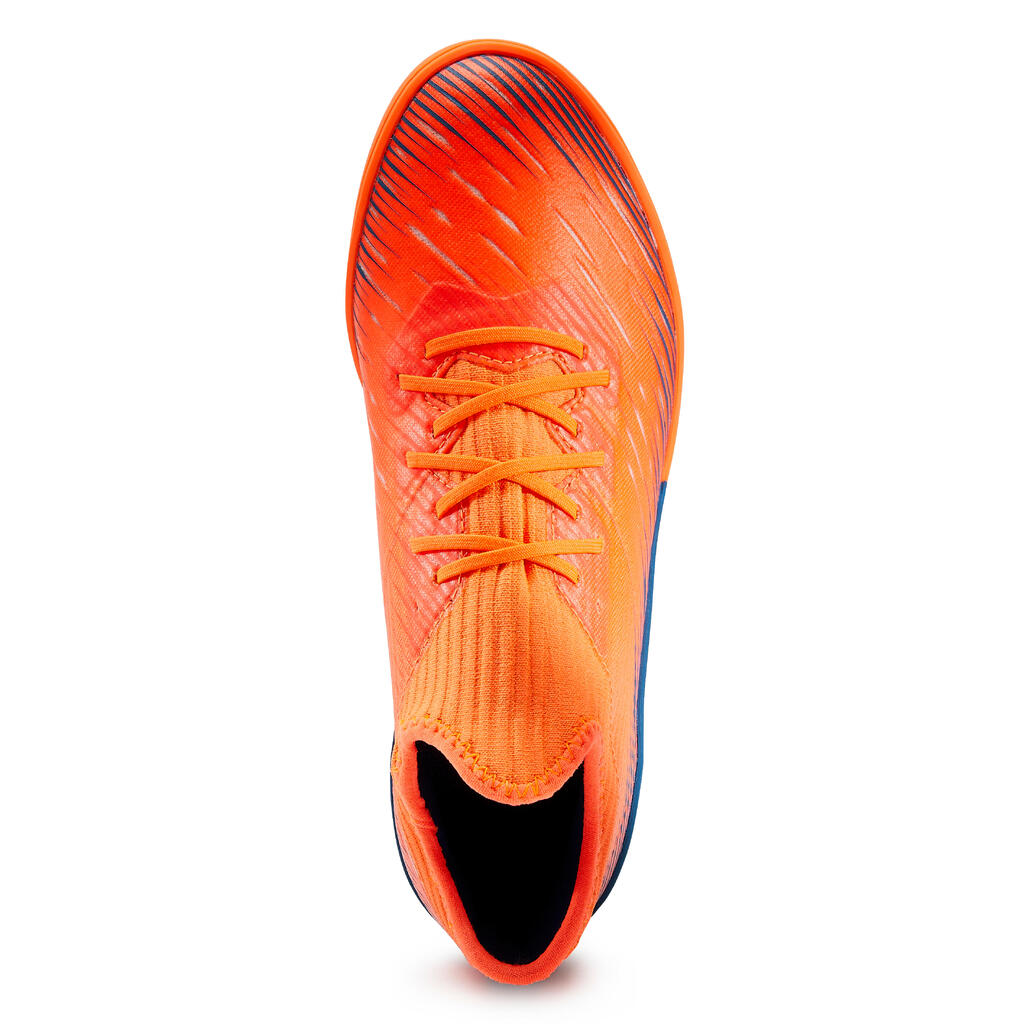 Kids' Lace-Up Football Boots CLR Turf TF - Orange