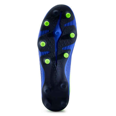 Kids' Lace-Up Football Boots Viralto III FG - Blue/Neon Green