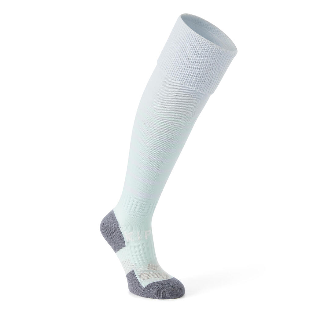 Dámske futbalové ponožky FSK500 sivo-zelené