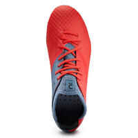 Kids' Lace-Up Football Boots Viralto III FG - Red/Grey