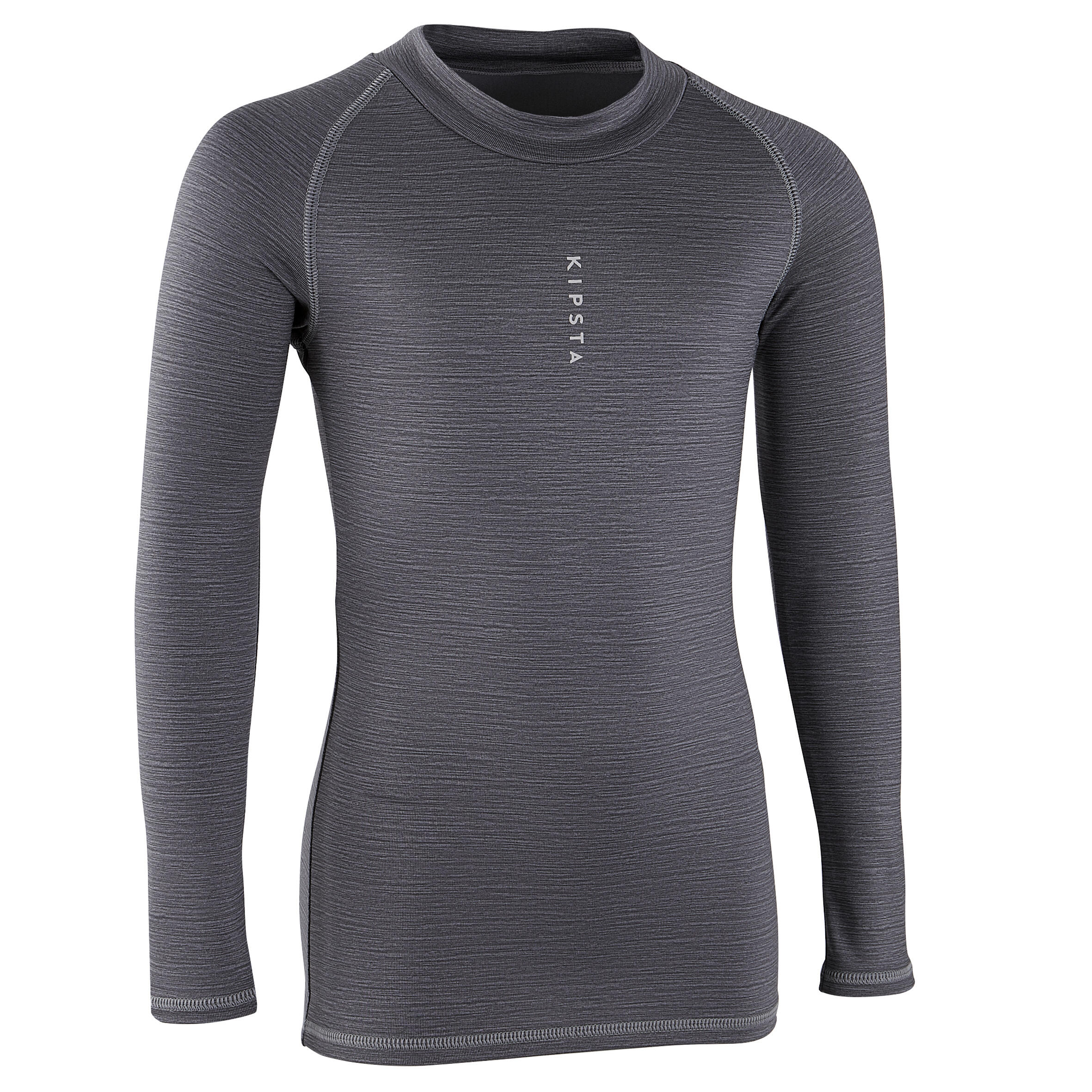 Camiseta térmica de fútbol manga larga Niño Kipsta Keepcomfort 100 gris 4/10