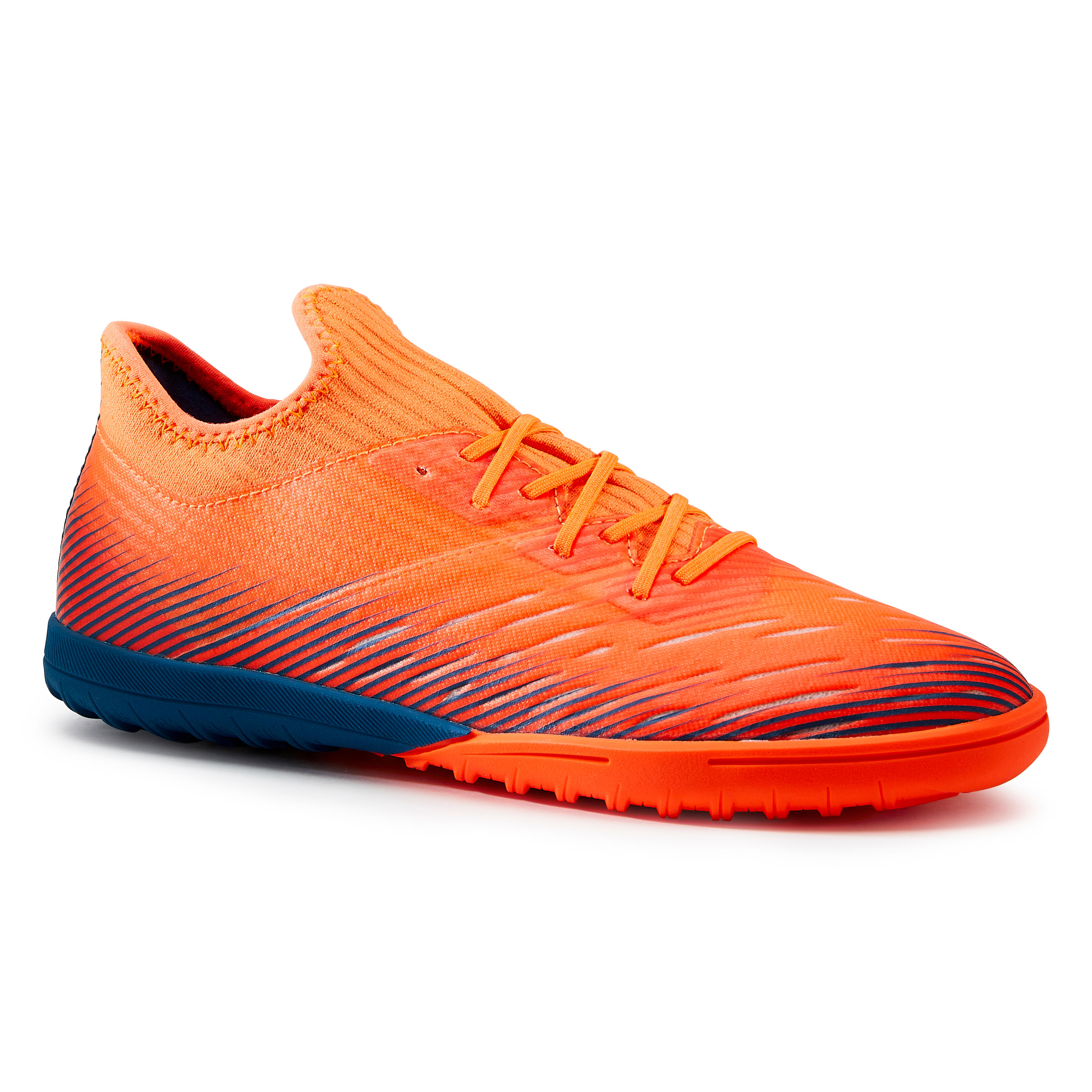 CHILDREN'S LACE-UP SOCCER BOOTS CLR TURF TF ORANGE