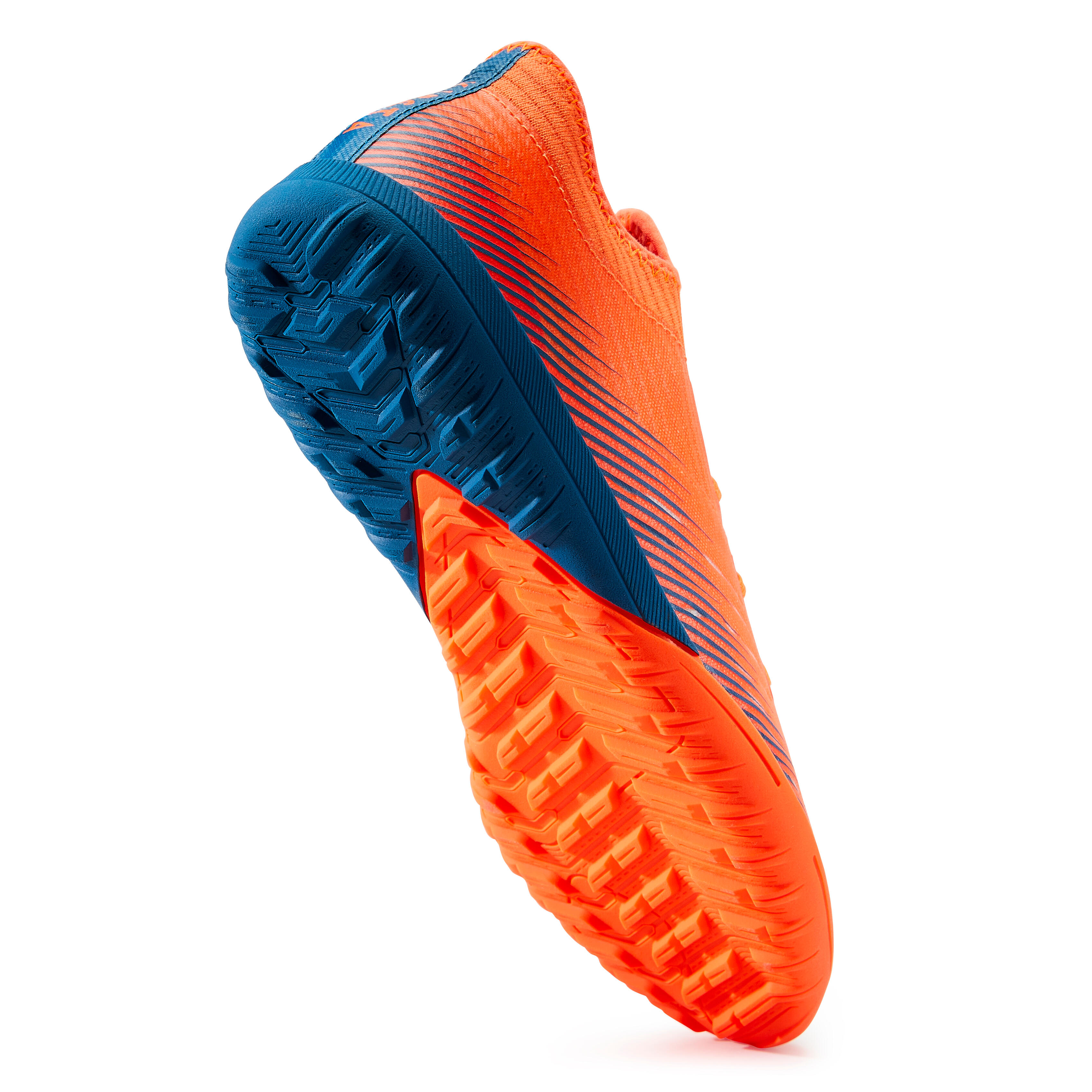 CHILDREN'S LACE-UP SOCCER BOOTS CLR TURF TF ORANGE